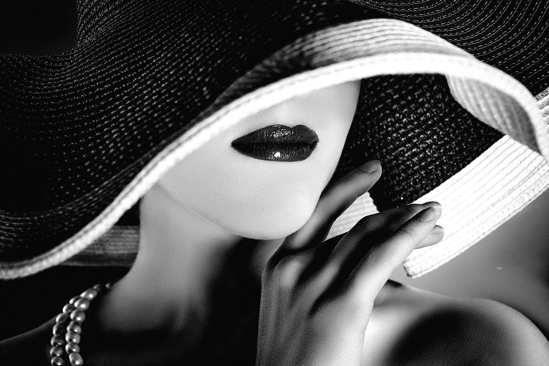 woman, portrait, hat, conceptual, black and white, studio, beauty, Руслан Болгов (Axe)