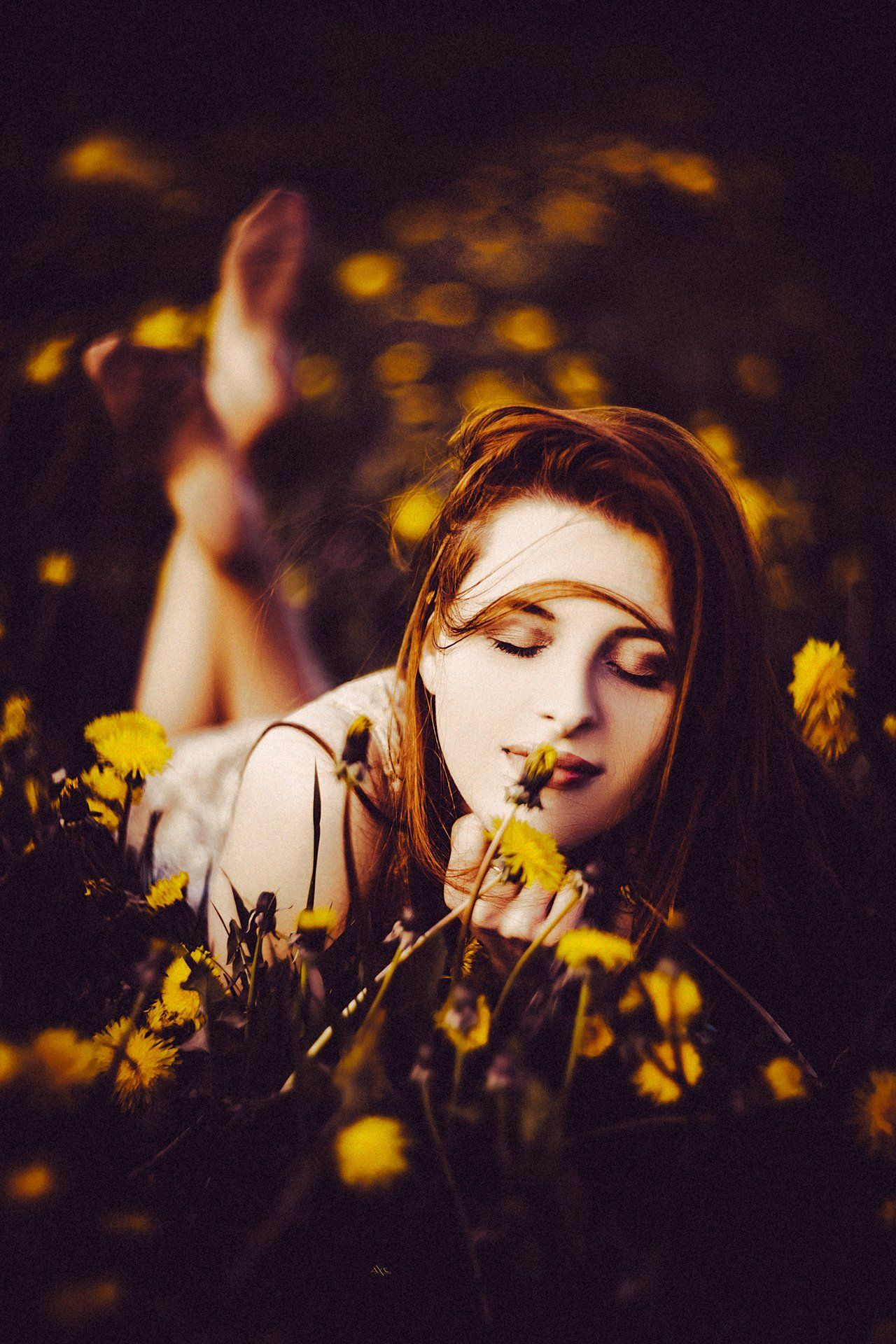 woman, dandelion, flowers, beauty, toning, Руслан Болгов (Axe)