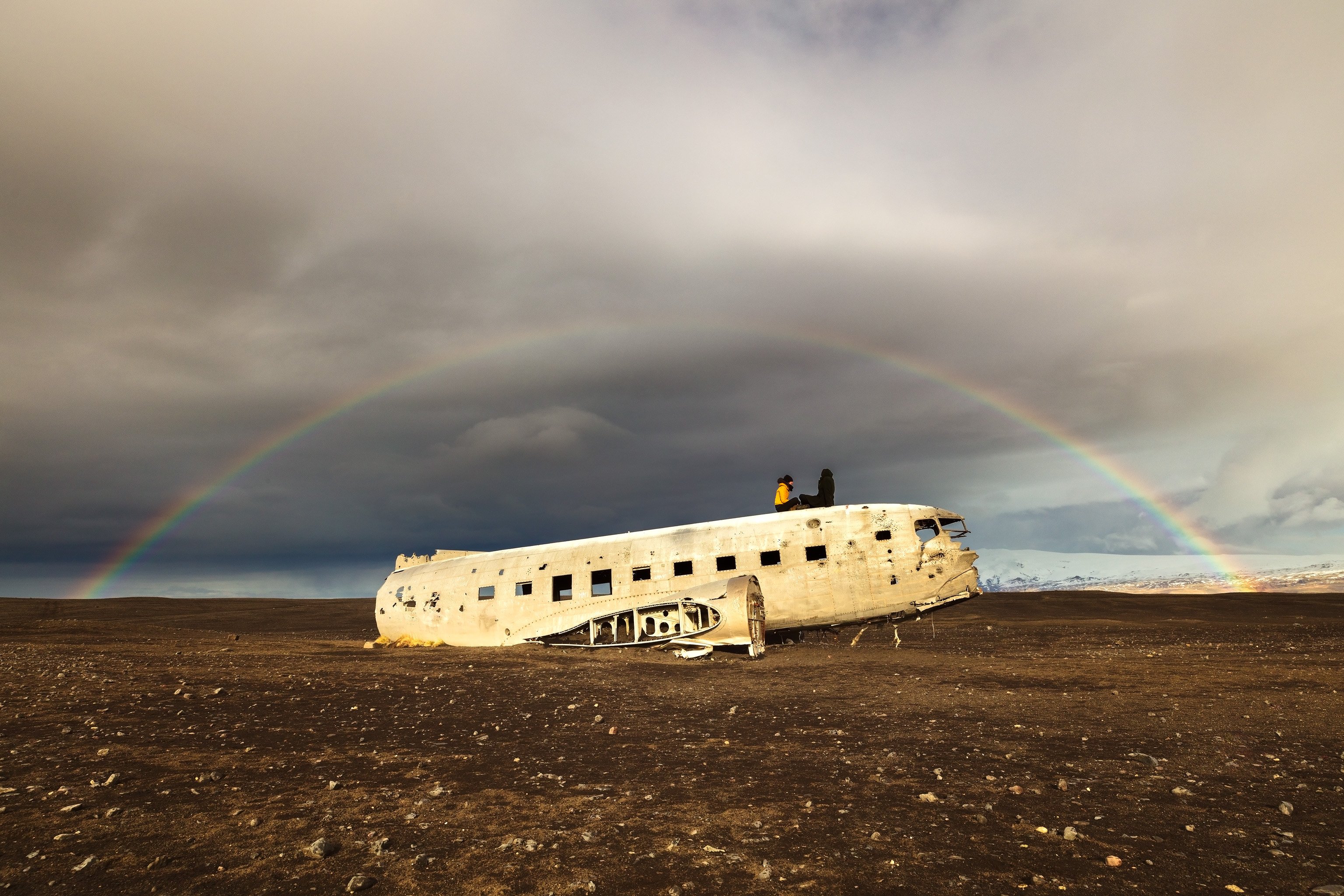 plane wracks rainbow  pair iceland, Sergey Merphy