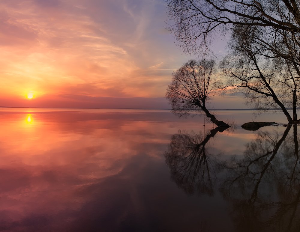 озеро, плещеево, переславль, залесский, закат, отражение, Игорь Шиленок