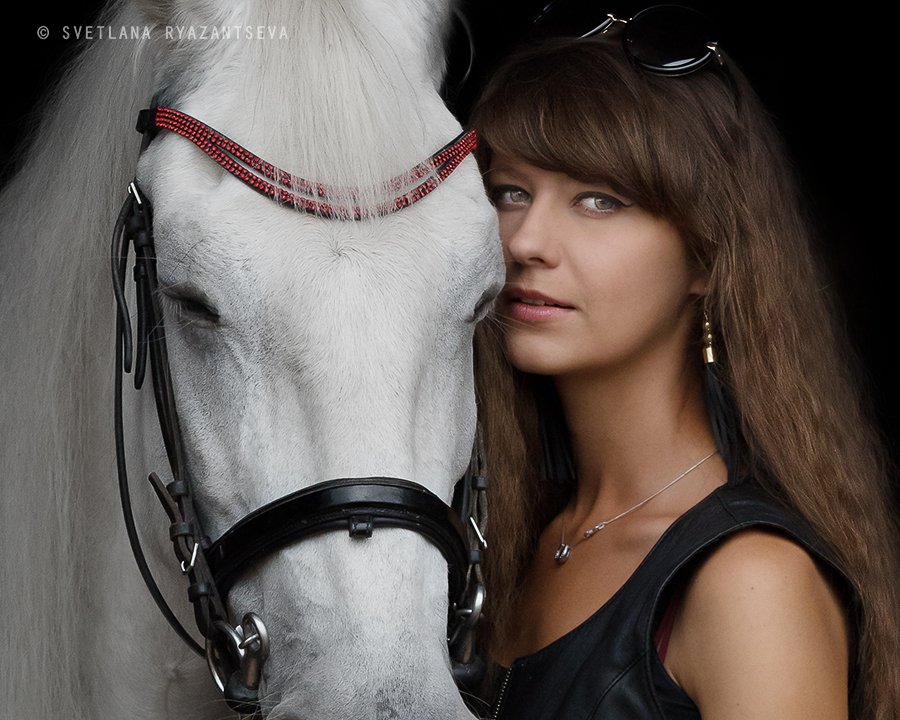 horse, girl, horse & girl, portrait, портрет, лошадь, человек и лошадь, Svetlana Ryazantseva