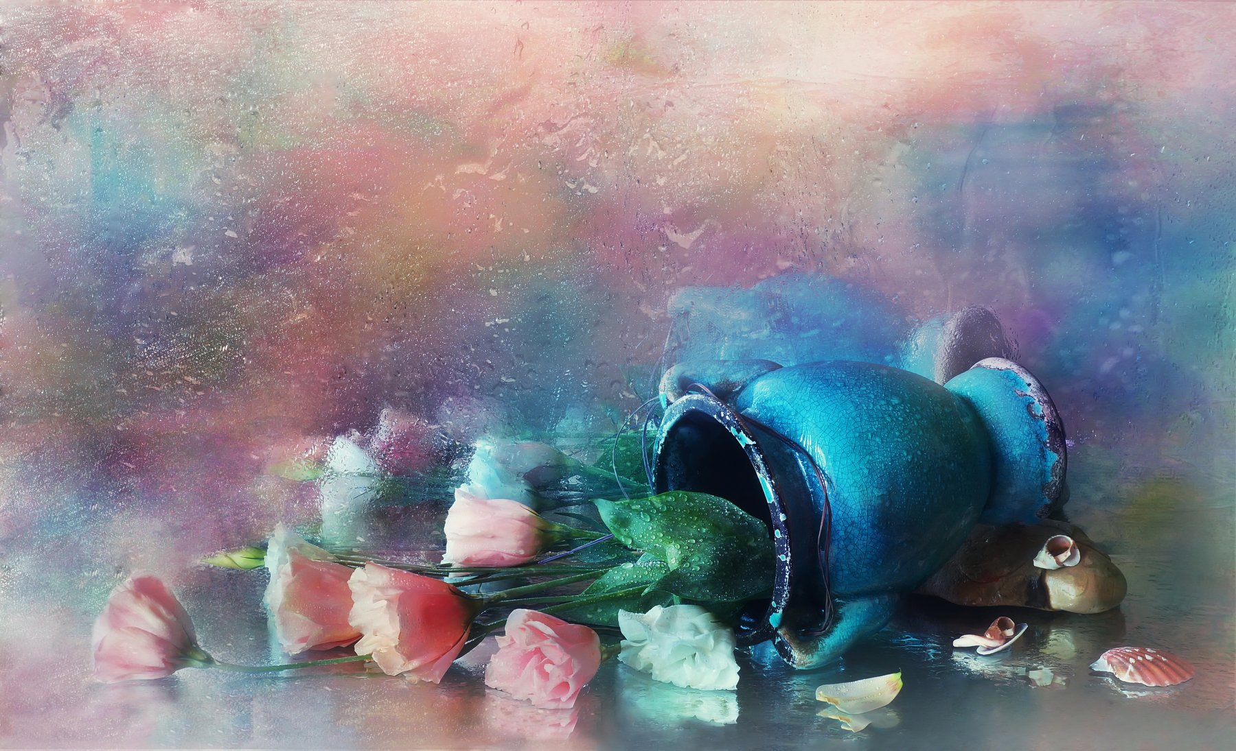 цветы, букет, вода, отражение, Айснер Юлия