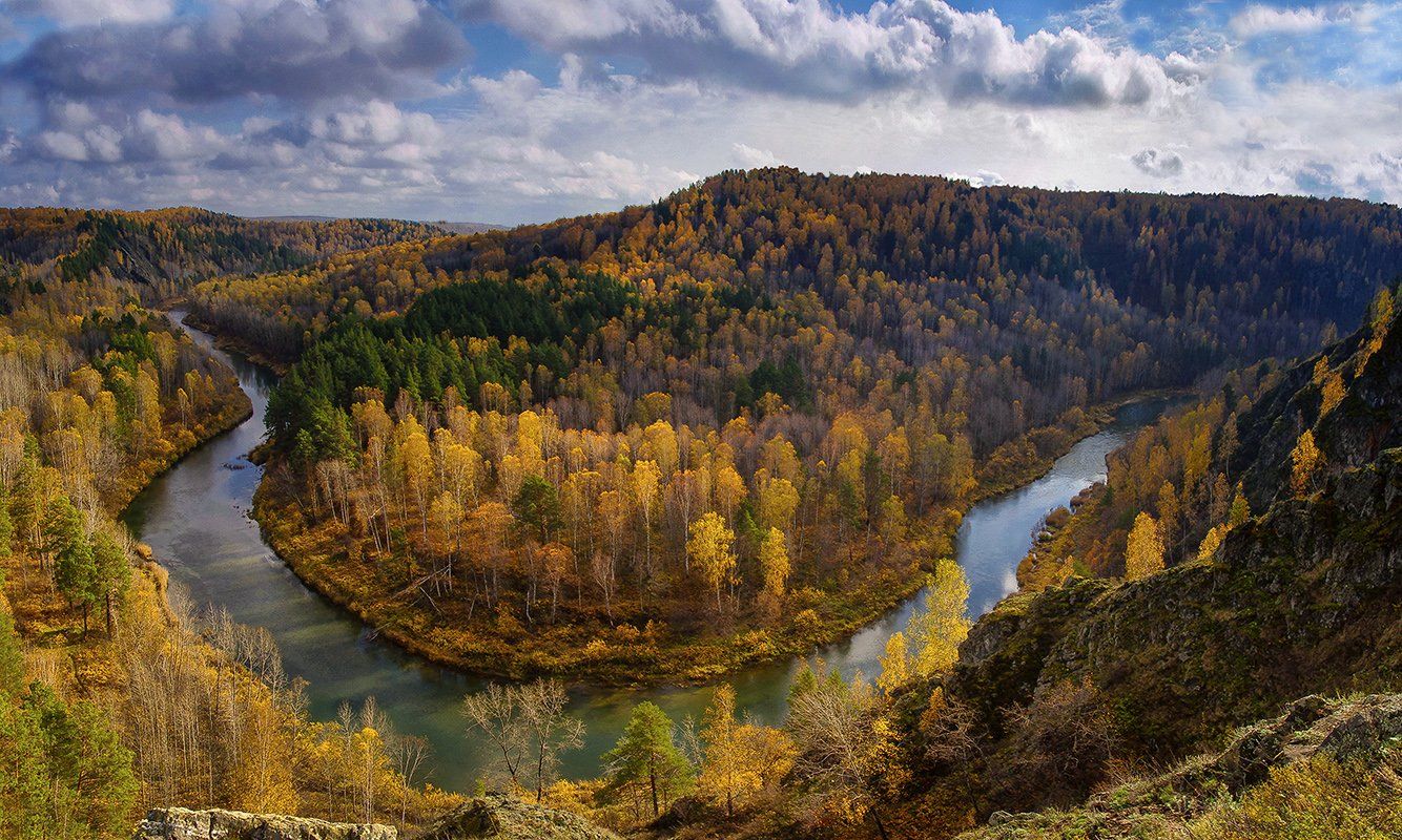 сибирь, река, бердь, скалы, осень, бердские скалы, вода, Валерий Чичкин