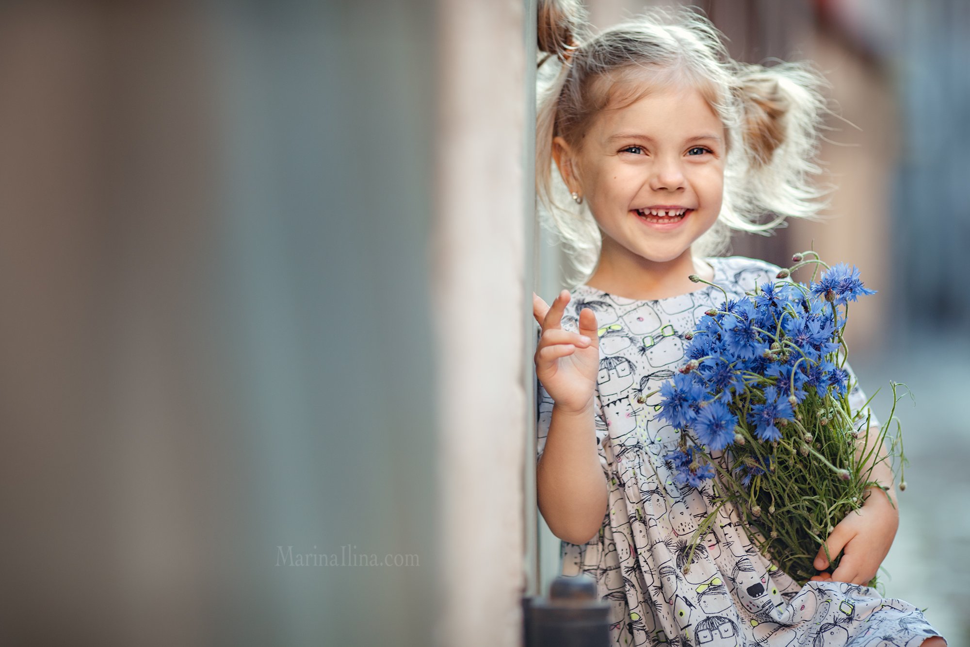 kid, child, children, girl, summer, flowers, Марина Ильина