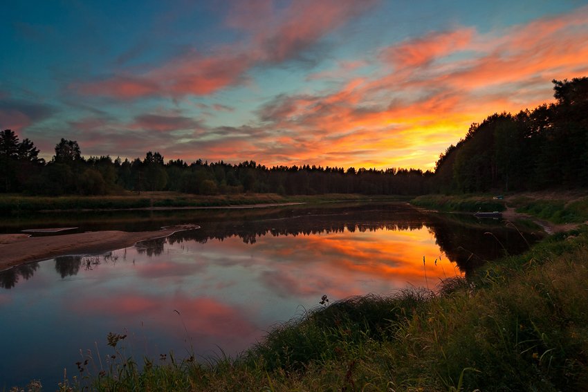 молога, река, закат, краски, лето, Gorshkov Igor_Feanorus