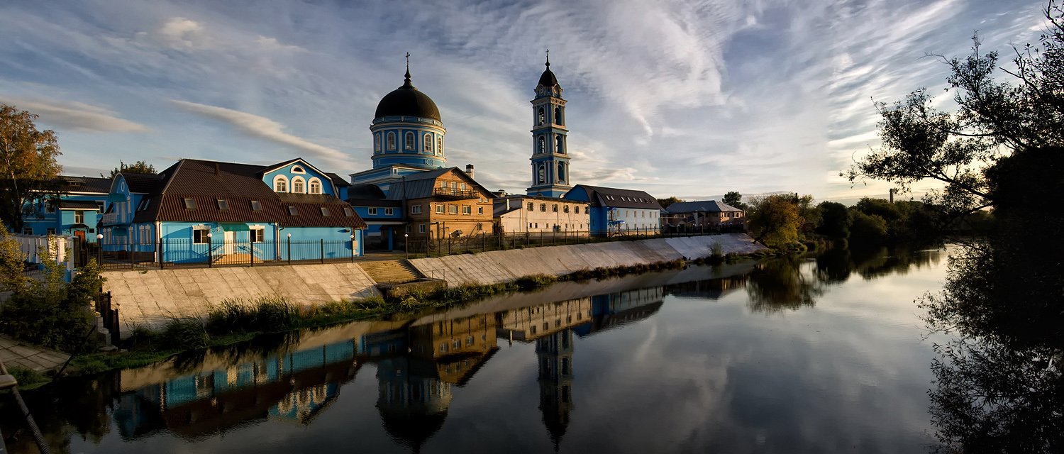 богородск, ногинск,  	богоявленский собор ногинска, вечер, панорама, Nateletro