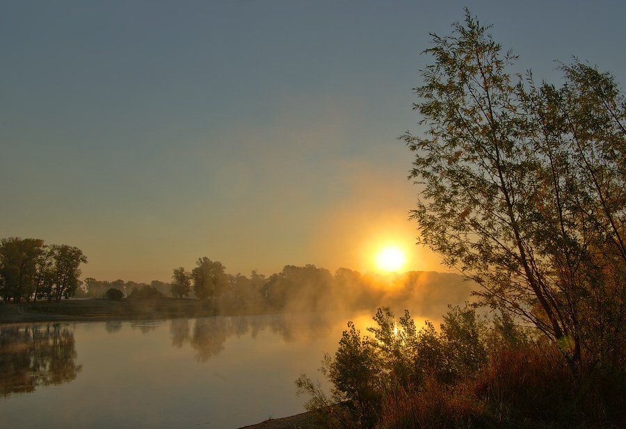 утро, река, восход, туман, Andrew (a-never) Nitsenko