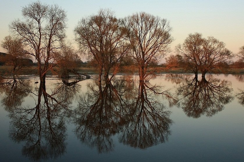 весна,река,вечернее солнце, отражение, Валерий Кондратов