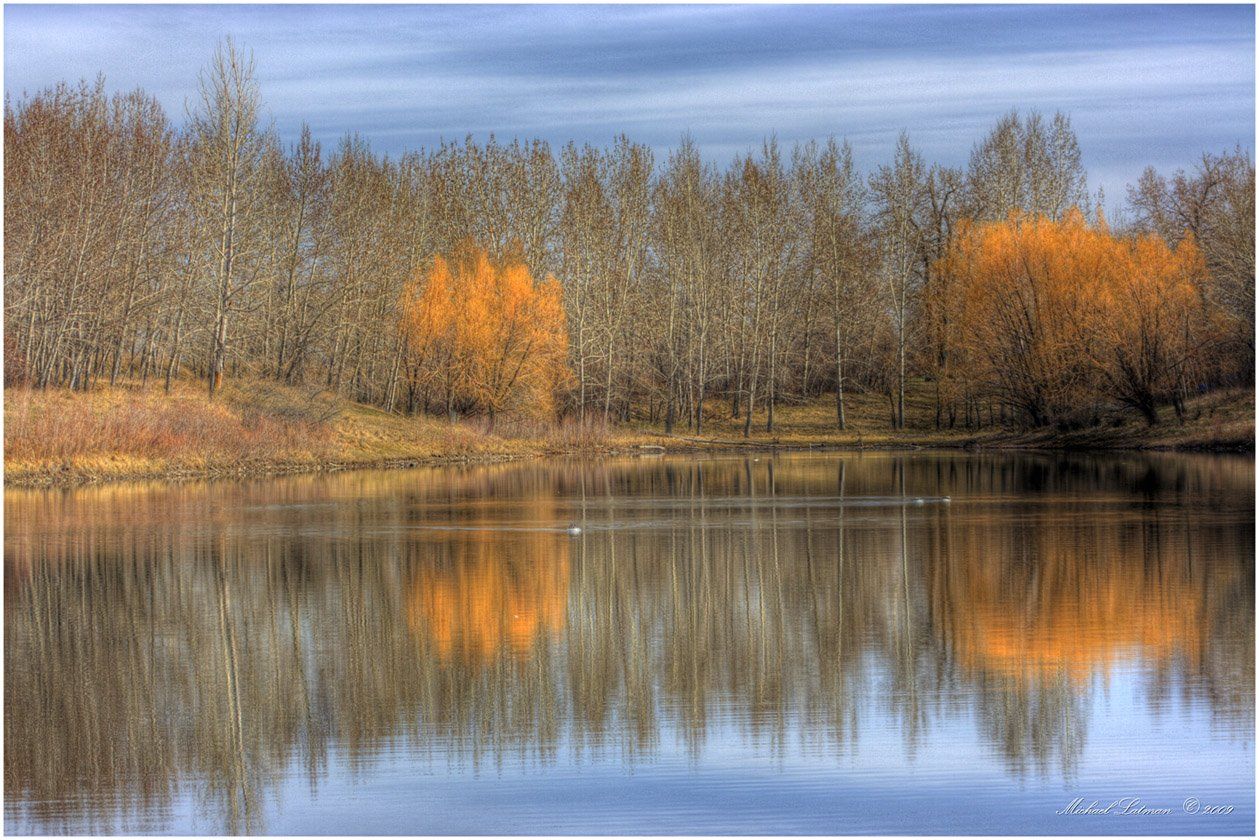april, lake, reflection, Michael Latman