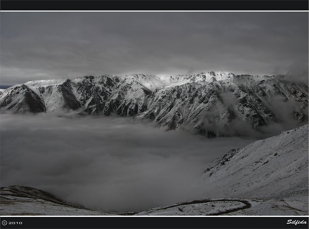 горы, снег, облака, Silfida