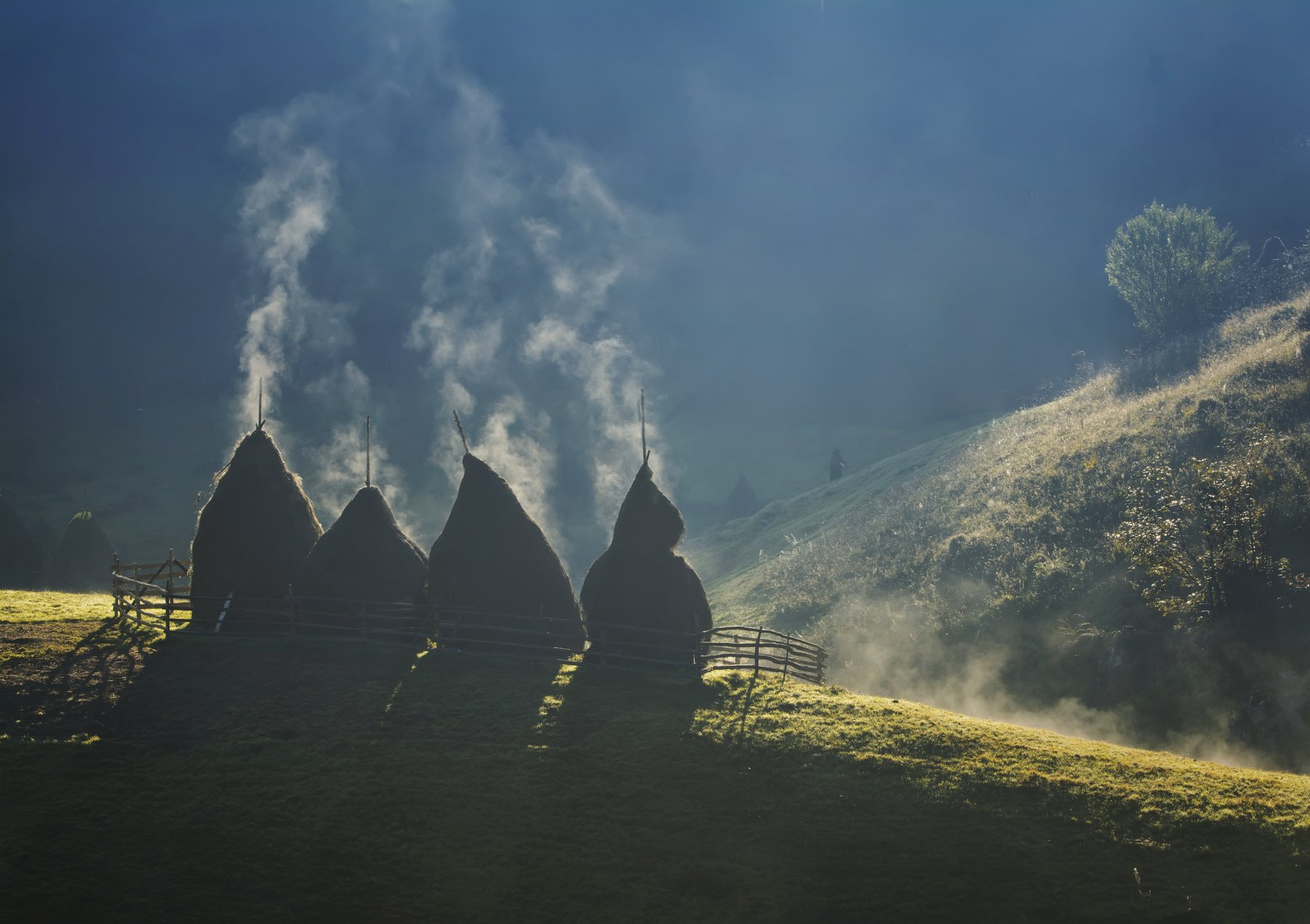 landscape, mountain, light, nature, пейзаж, природа, горы, rural, idyll, village,home, sunrise, Genadi Dochev