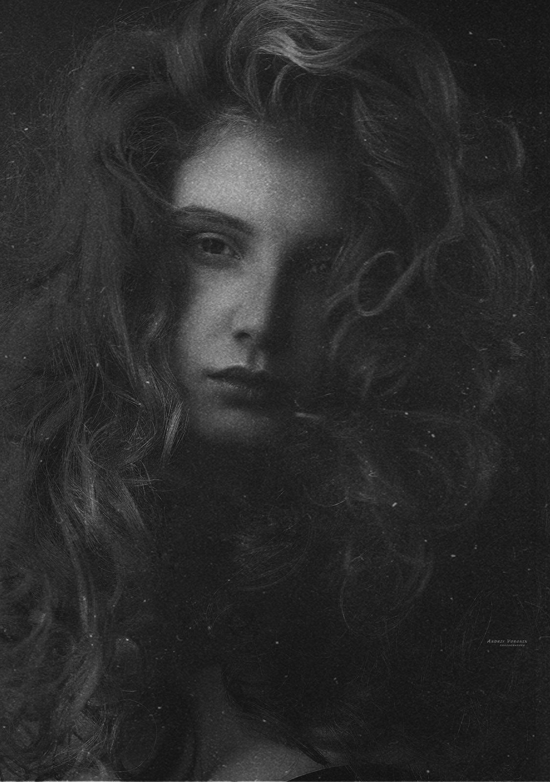 портрет,арт-фото,черно-белое,девушка,взгляд,, Андрей Воронин