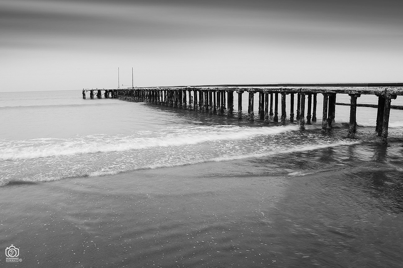 sea,nature,rock,water,calm,landscape,iran,dream,fog,abstract,canon,canon80d,canonphotography,blackandwhite,black,white,mphammadhemmaty,concept,pier,light,contrast,composition, Mohammad Hemmaty