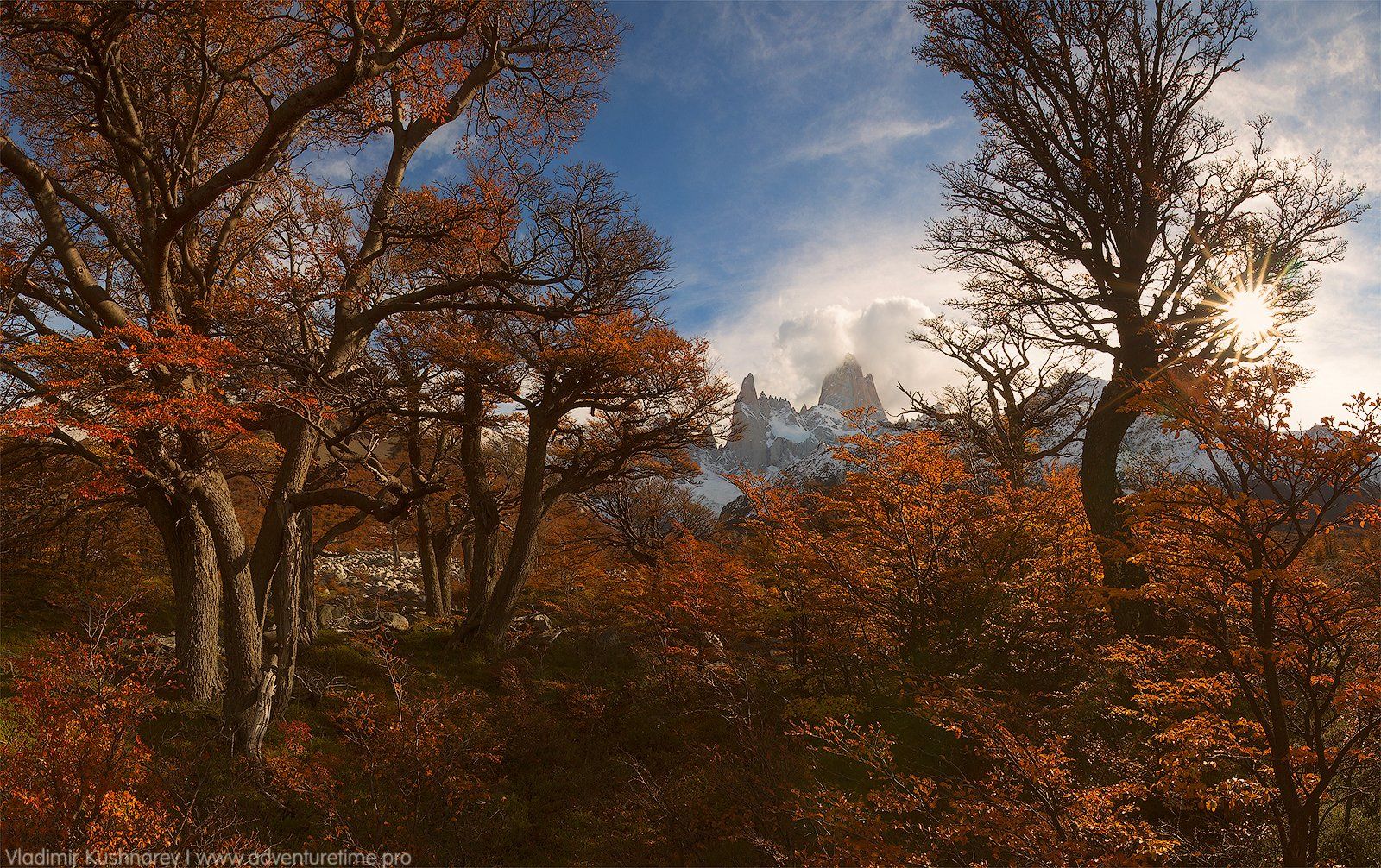патагония аргентина осень горы пейзаж лес облака, Vladimir Kushnarev
