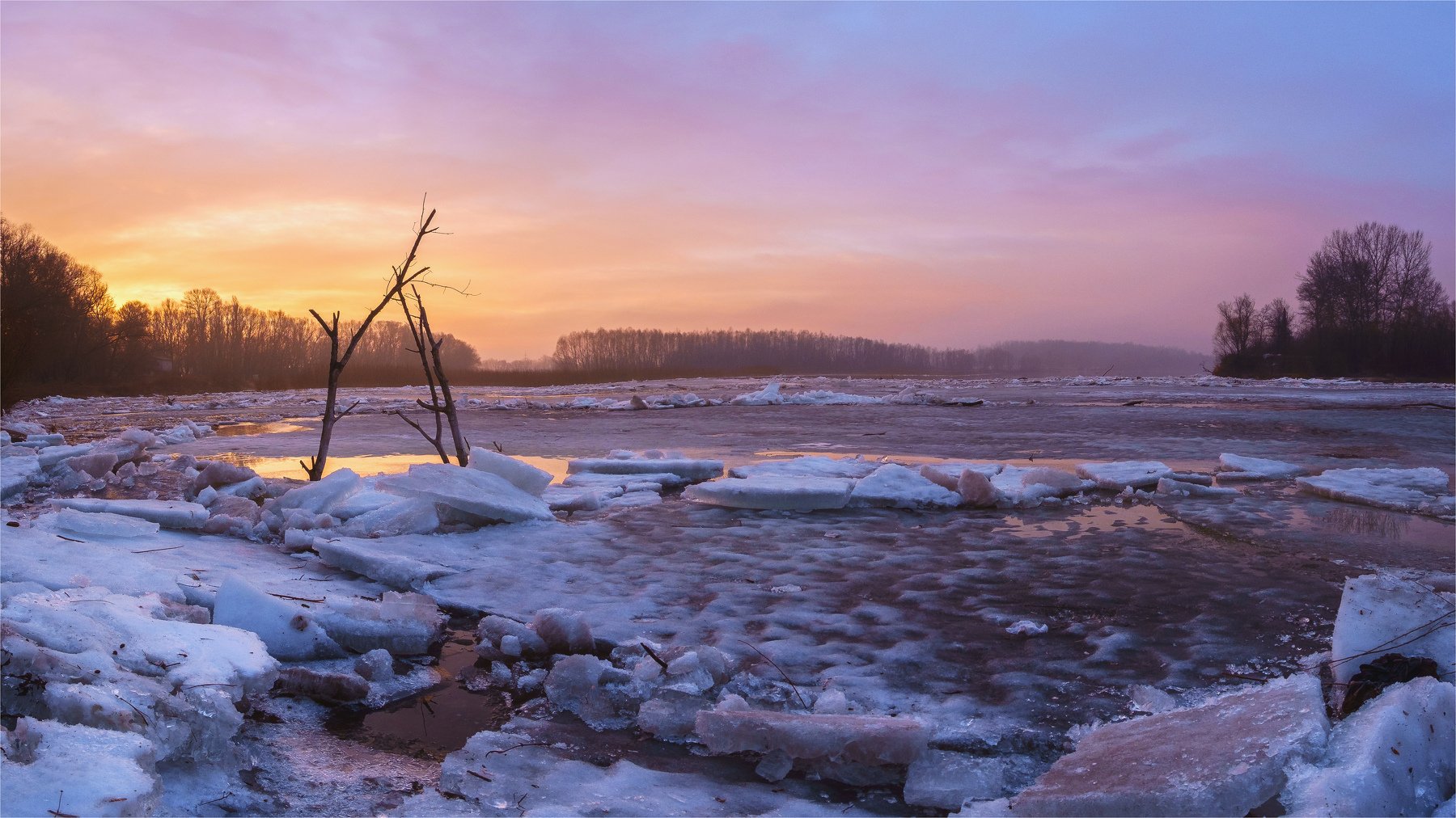 пейзаж,зима,закат,небо,река,природа,nature,landscape,snow,frost,sunset, Alex Arendar