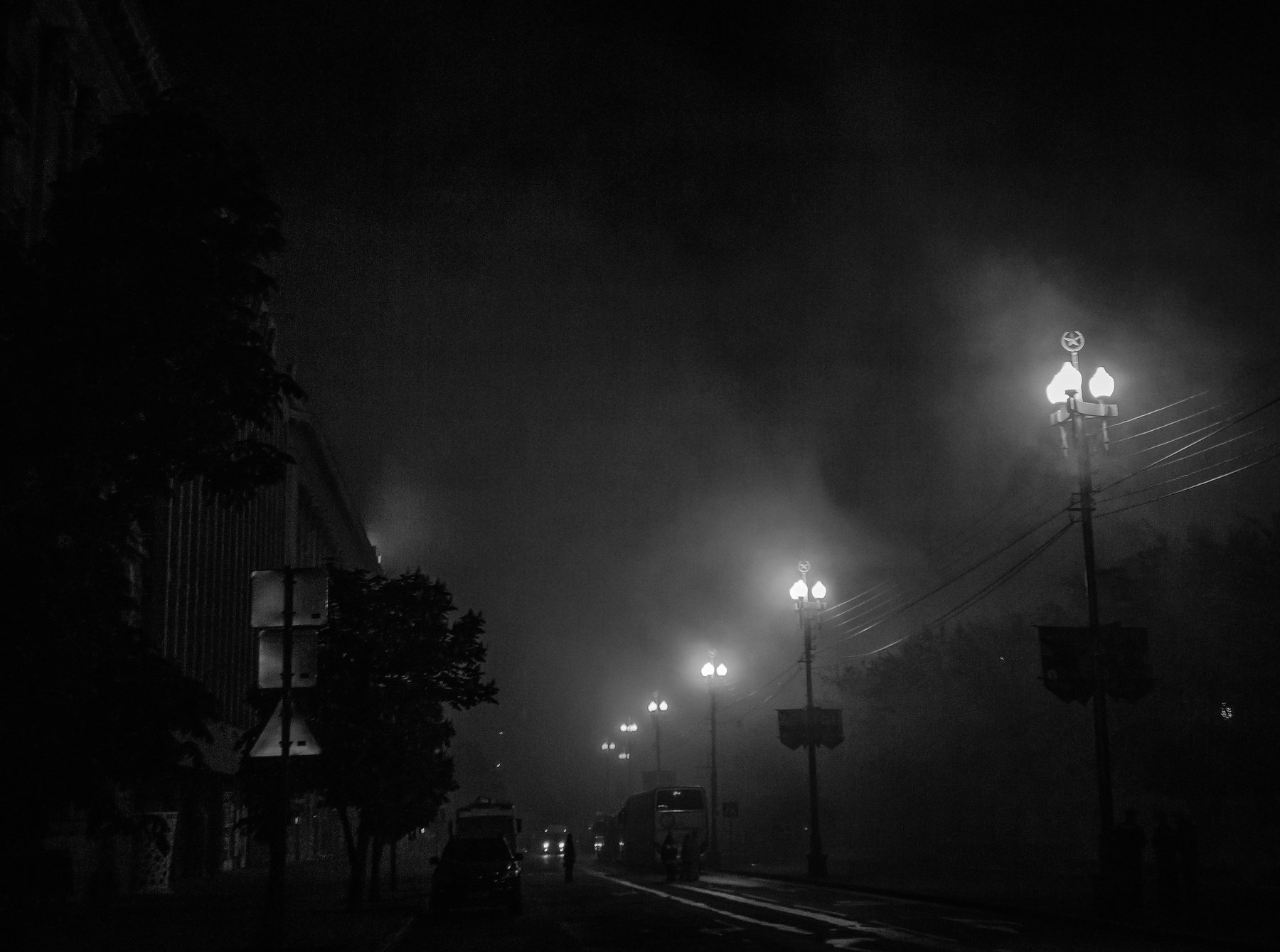 туман,город,ночь, Мария Буданова