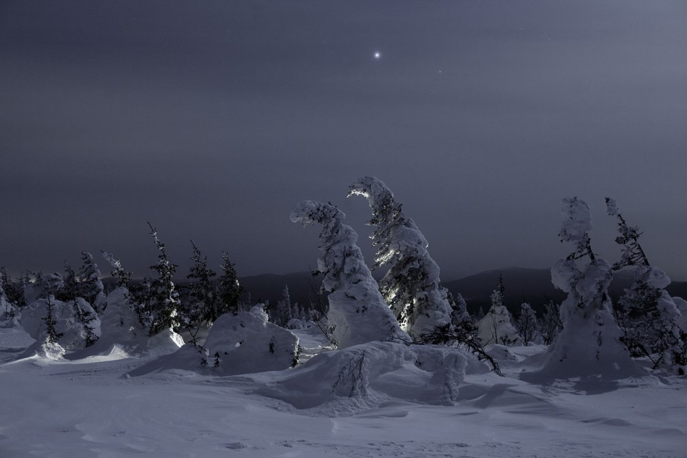 урал,зима,таганай,белый,горы,снег,ночь, Dmitry Bastet