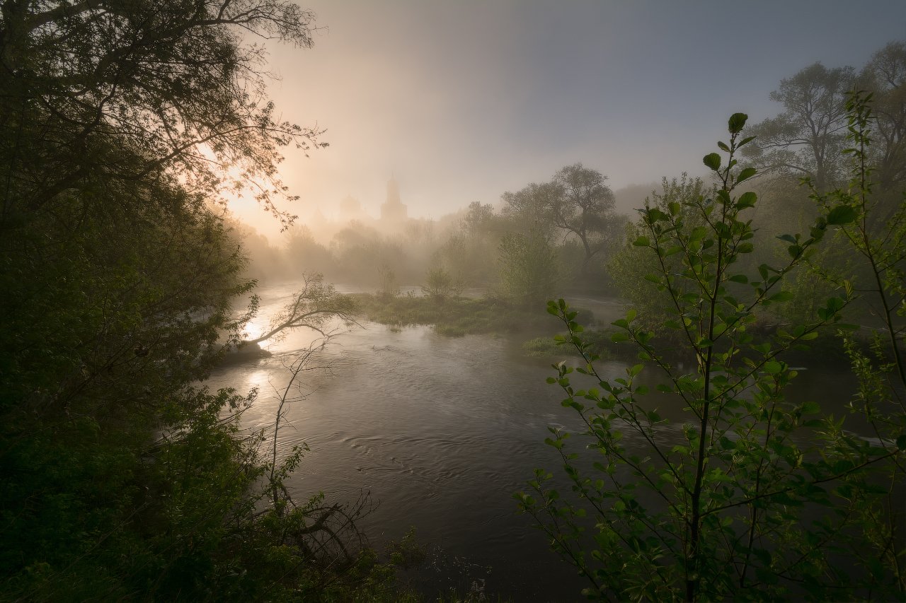 май, река, серпухов, пейзаж, утро, туман, рассвет, пейзажное фото, нара, Жмак Евгений