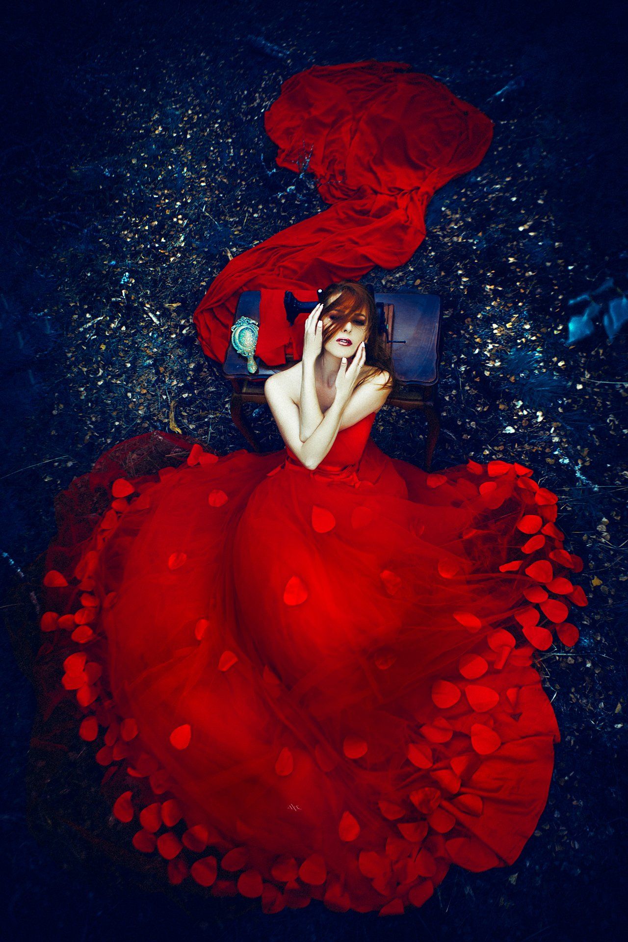 woman, dress, portrait, red, toning, beauty, Руслан Болгов (Axe)