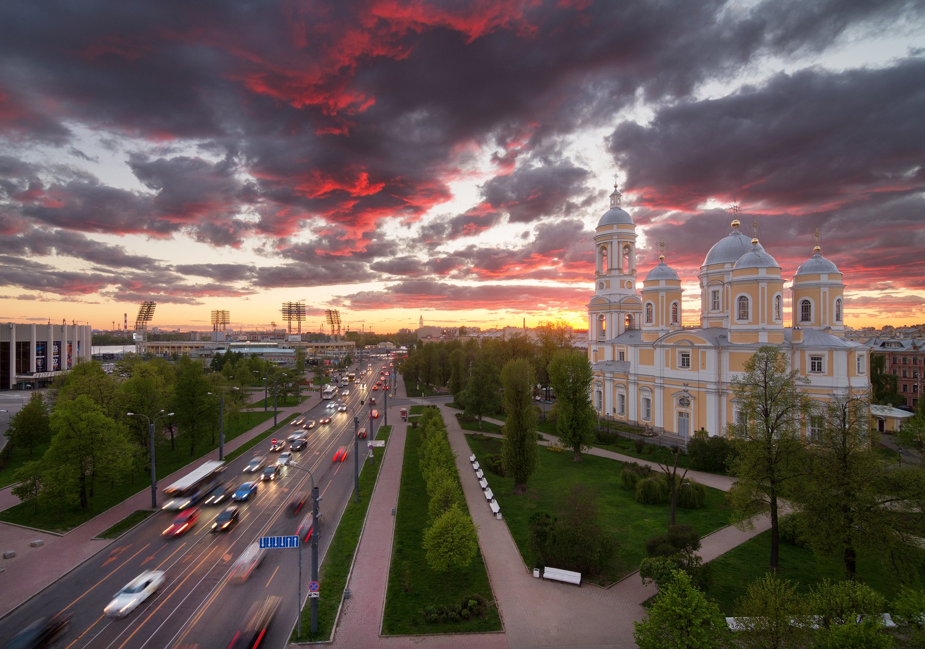 Церковь, Санкт-Петербург, крыша, закат, Голубев Алексей