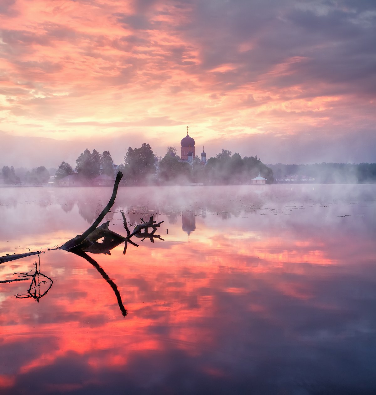 озеро, утро, туман, отражение, весна, май, введенское, рассвет, Игорь Шиленок