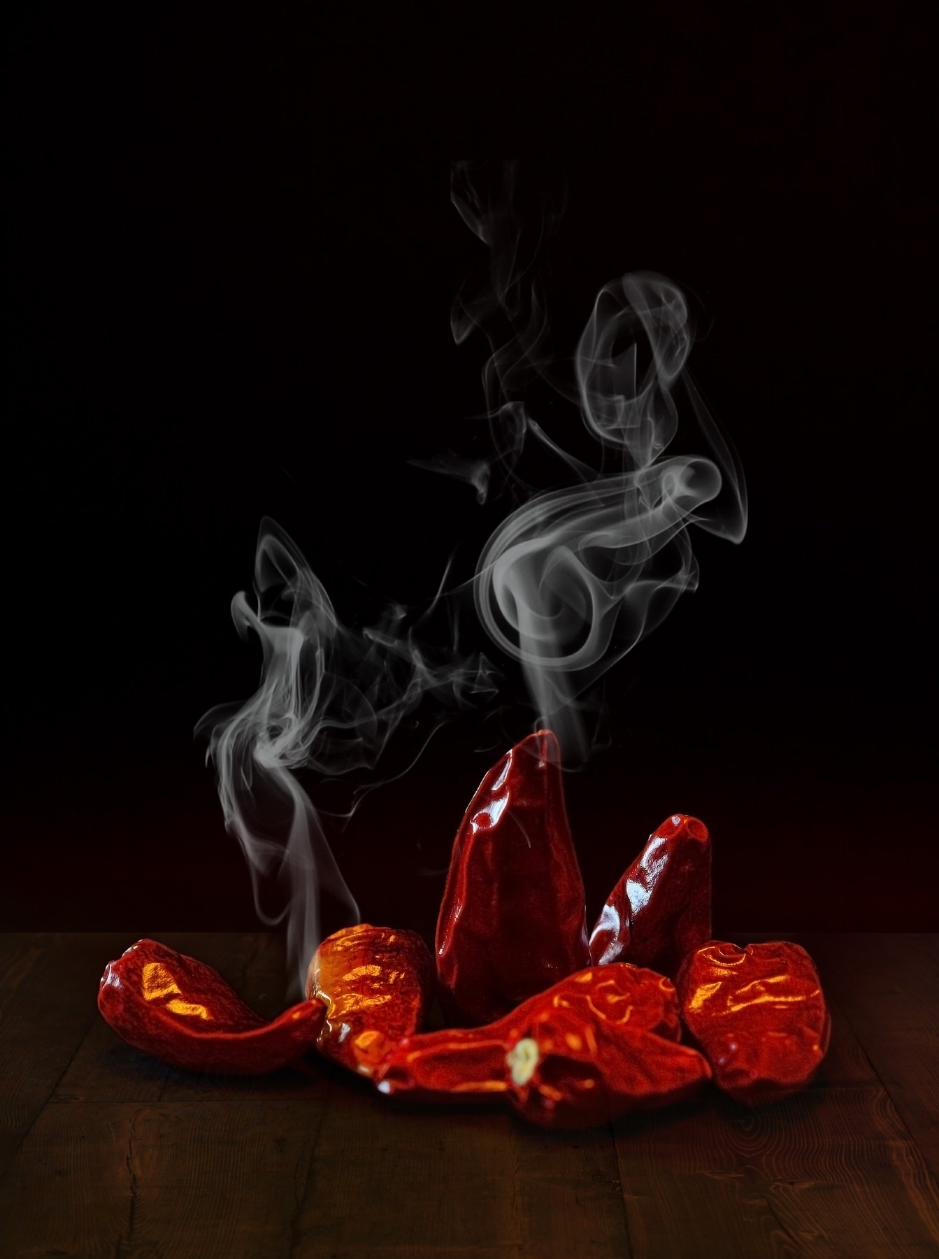 hot, pepper, red, smoke, still life, Antonio Coelho