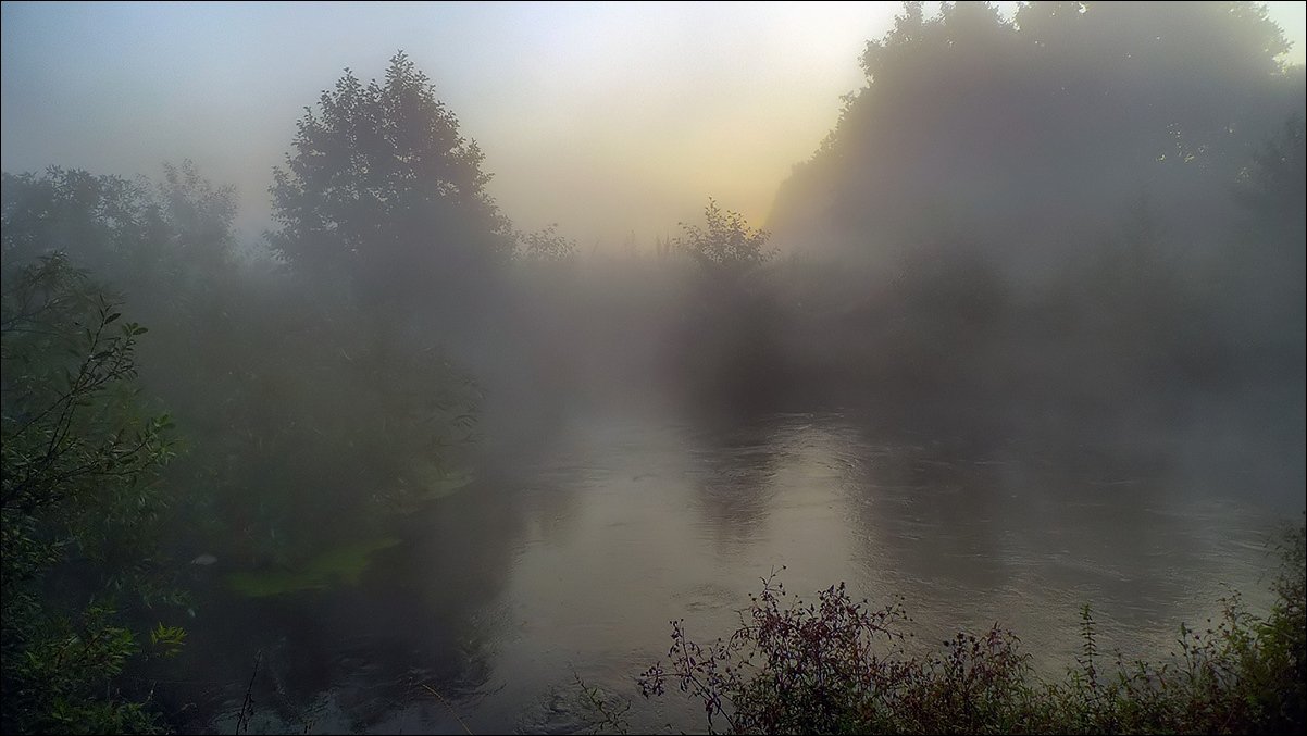 осень, утро, туман, рассвет, река, пехорка, Валерий Иванович