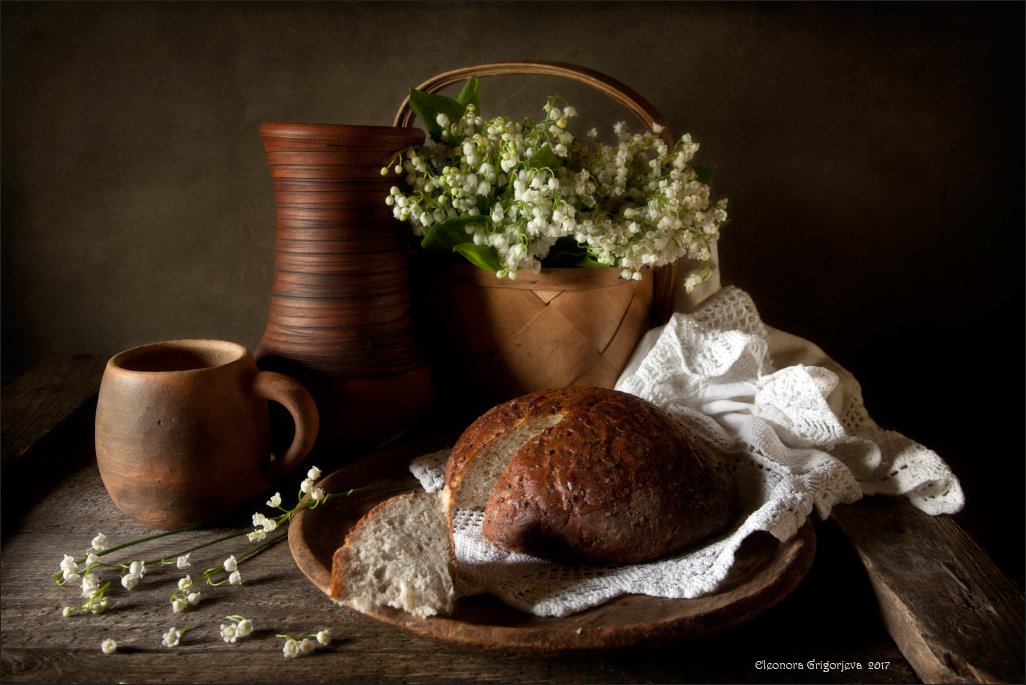 ландыши, хлеб, натюрморт, весна, Eleonora Grigorjeva