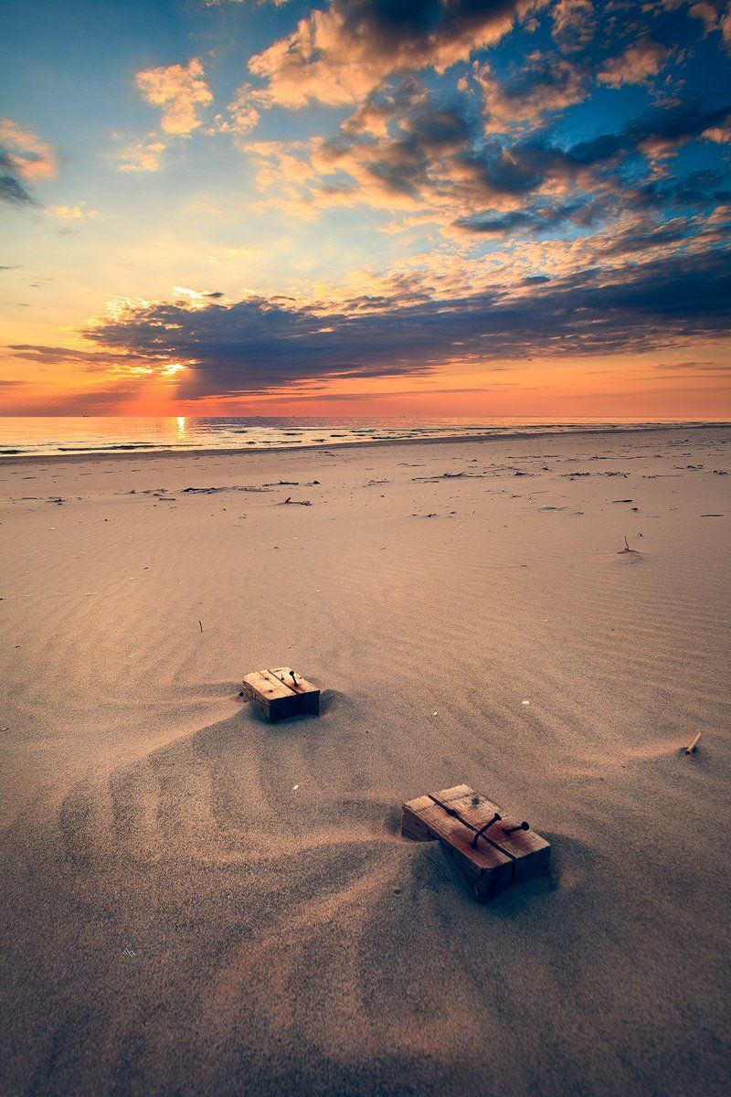 sunset, baltic sea, seascape, sand, clouds, colors, Руслан Болгов (Axe)