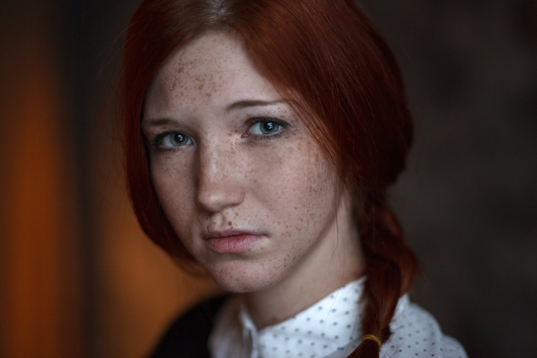 девушка, 2017, портрет, portrait, глаза, прическа, pretty, рыжая, Василий Жуков