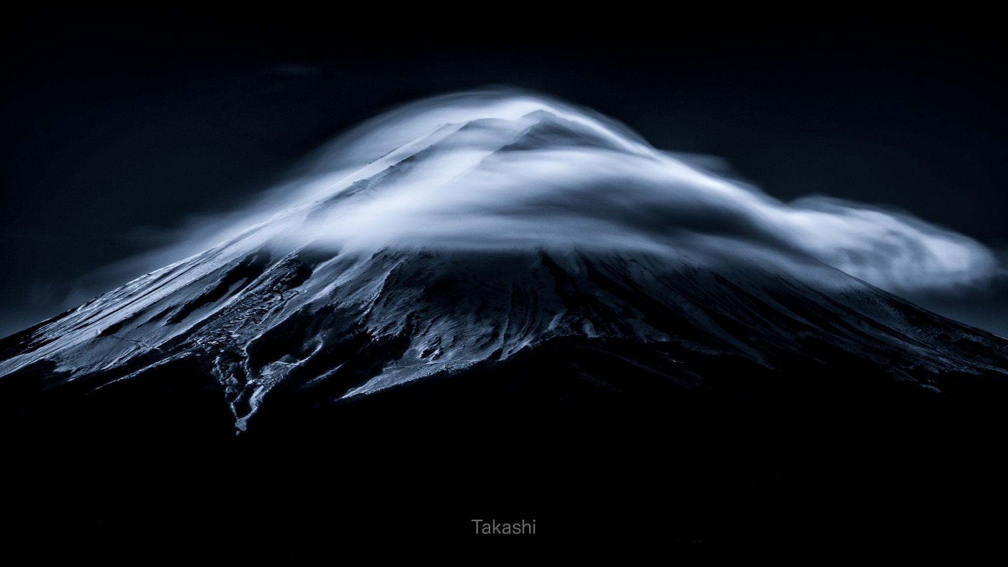 fuji,mountain,cloud,blue,sky,snow,amazing,wonderful,beautiful,, Takashi