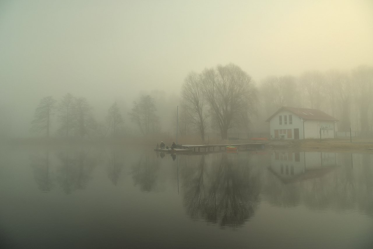 гавань przystań mist foggy water trees peace silence poland mirror, Radoslaw Dranikowski