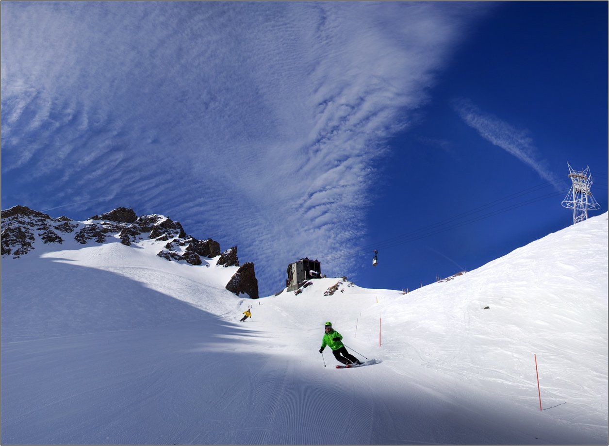 лыжи горы горные лыжи альпы небо облака, Boris Bort