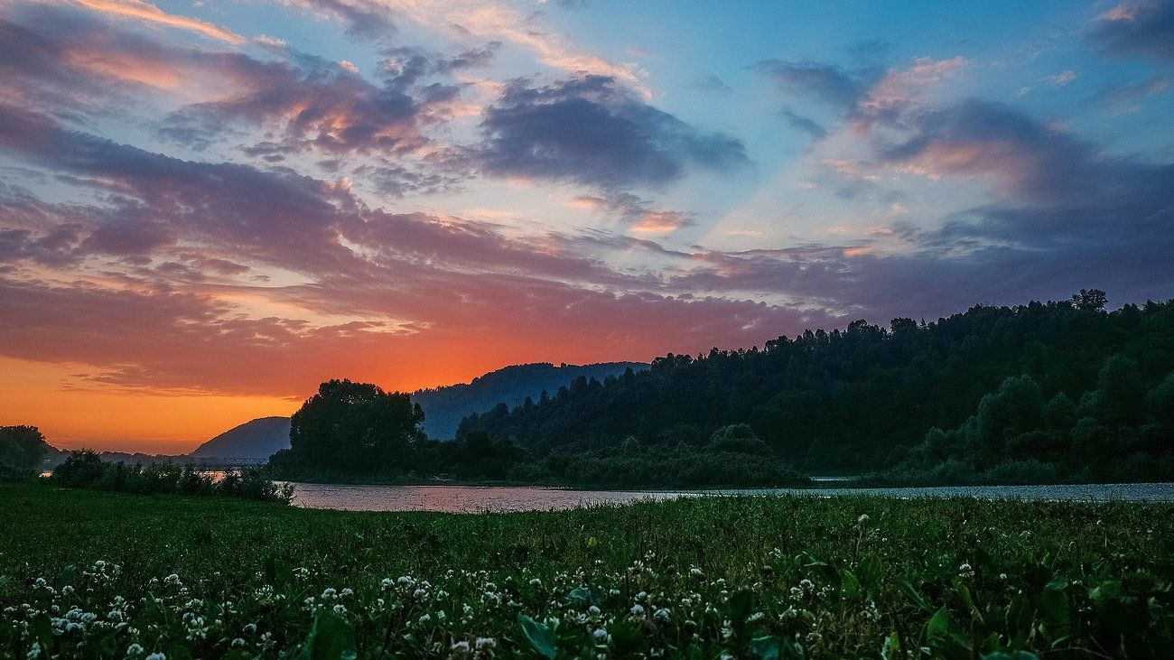 пейзаж, лето. река, закат, Александр Потапов