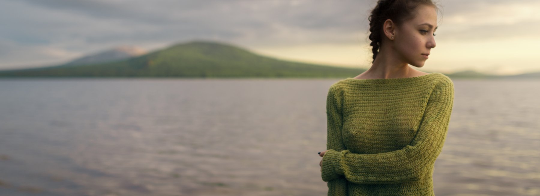 girl, portrait, nature, lake, ural, zuratkul, green, color, nice, mountains, mountain, russia, , Роман Филиппов