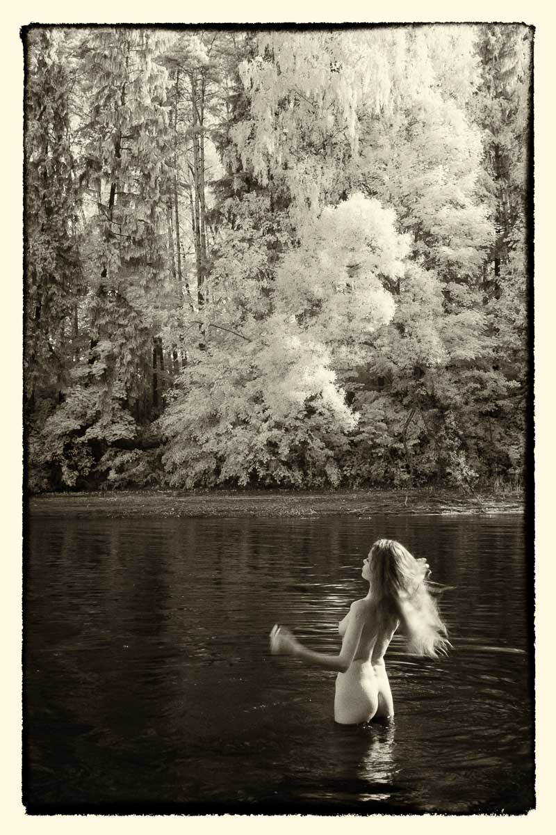 Инфракрасная фотография, ir, озеро, вода, девушка, ню,, Сергей Козинцев
