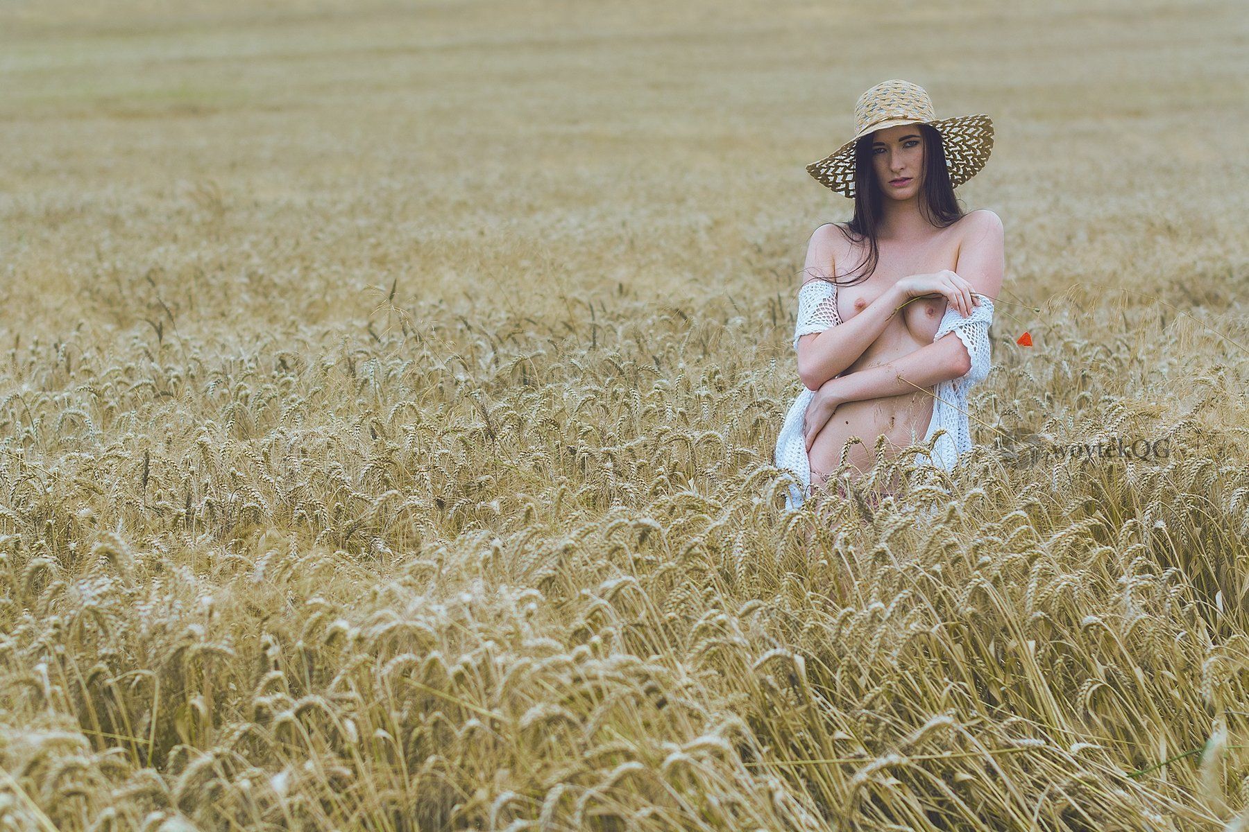 summer, woman, portrait, farmland,, Woytek