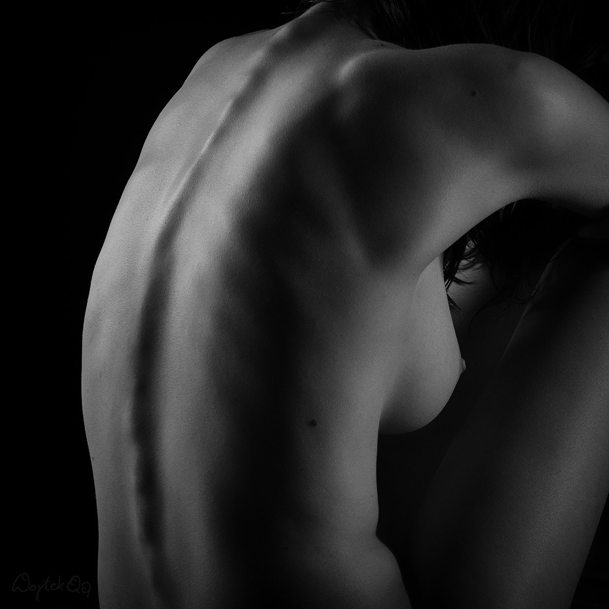 shoulders, body, art, nude, woman, Woytek