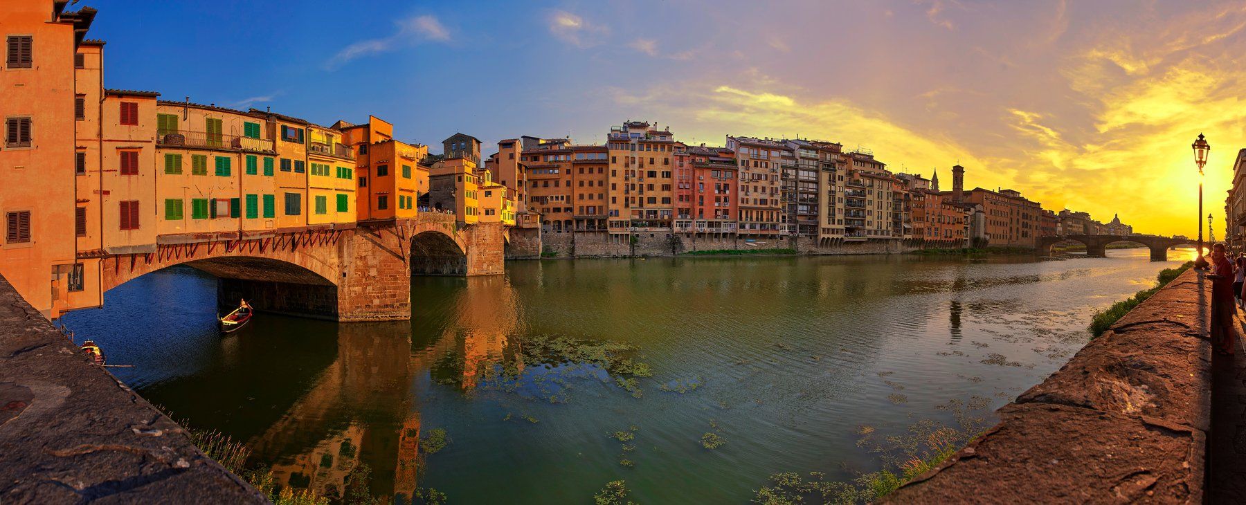 мост понте векио, флоренция, италия, река, панорама, закат,, Babka Yoshka (в миру - Сергей)