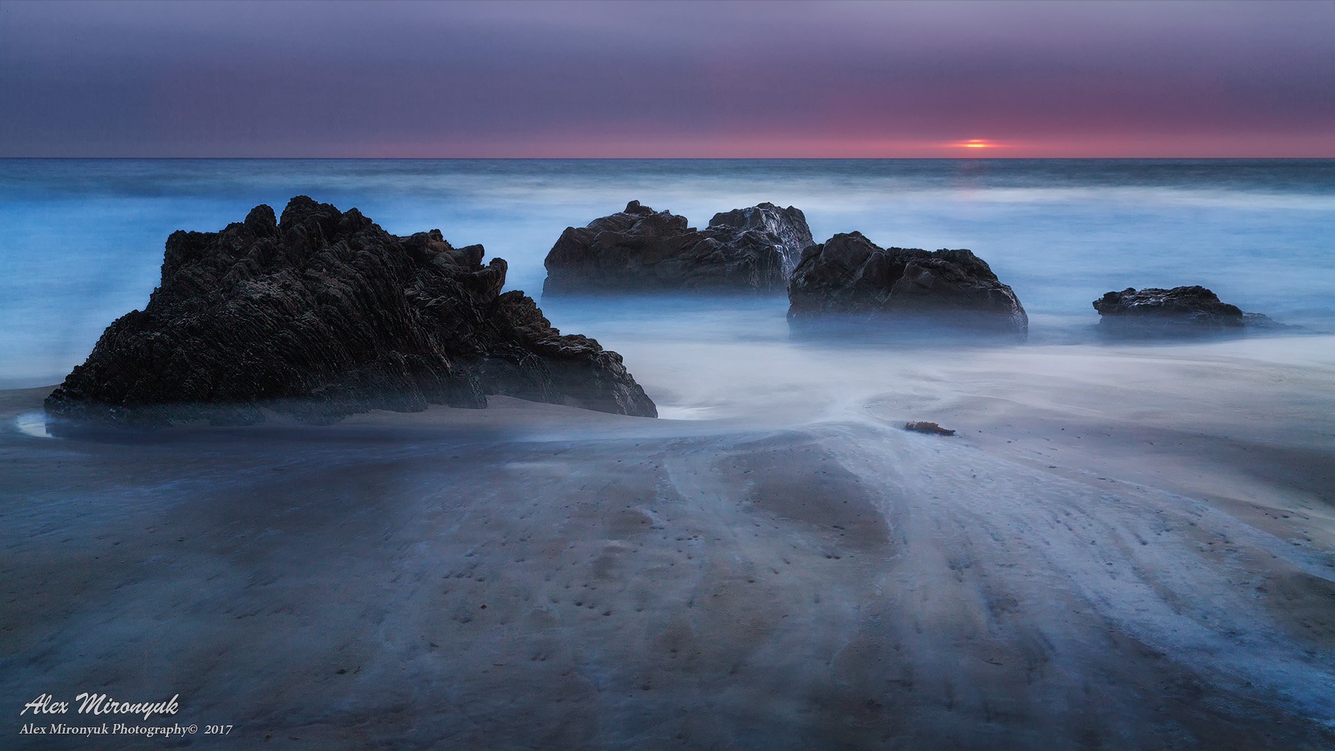 море, океан, тихий, волны, прибой, скала, камень, закат, солнце, тучи, панорама,, Alex Mironyuk