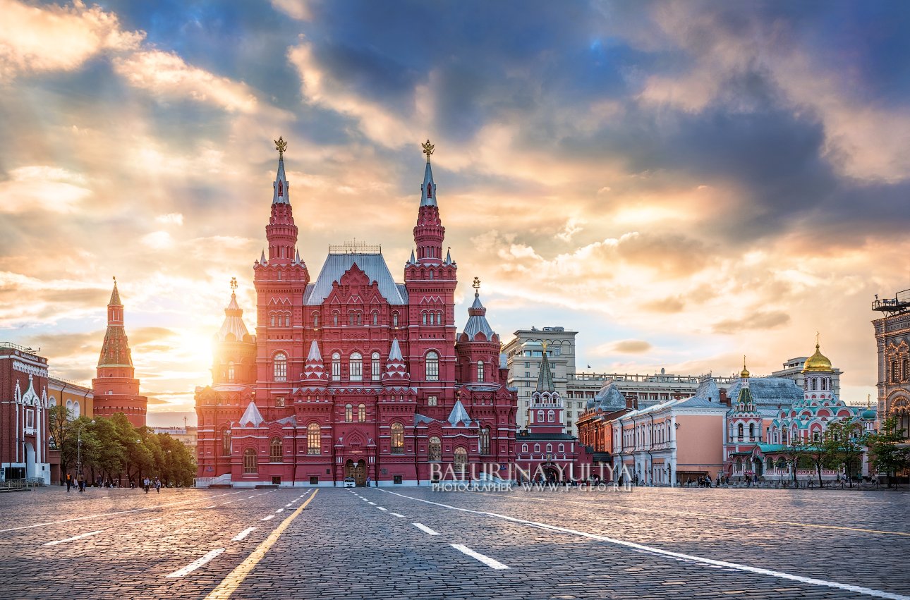 москва, исторический музей, красная площадь, кремль, закат, Юлия Батурина