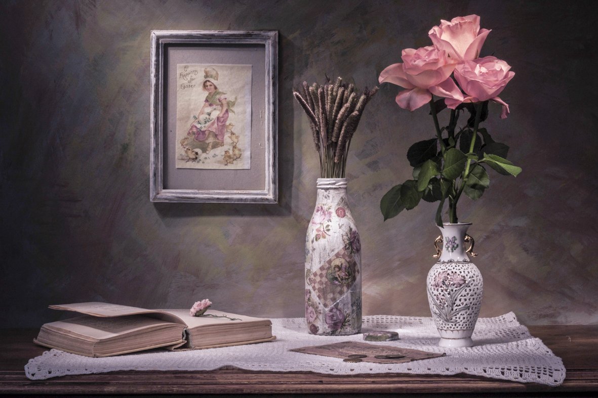 розовый,натюрморт,вазочки.роза,, Zadorina Svetlana