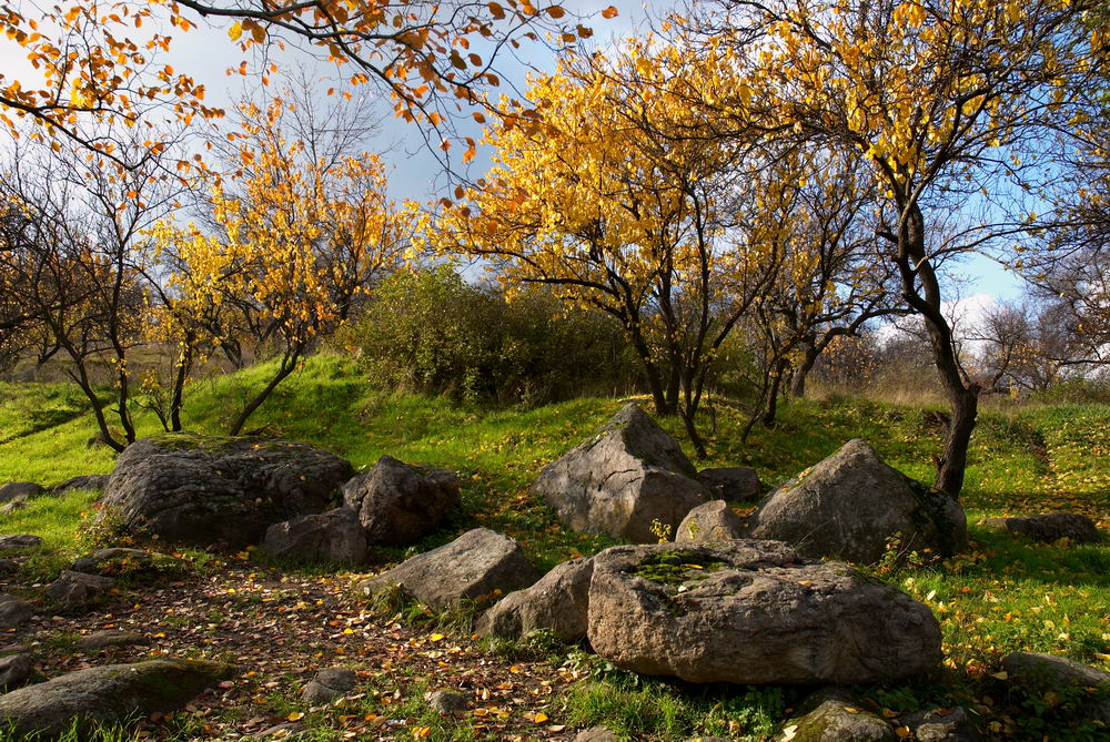 осень,свет,камни,пейзаж,листья,трава,хортица, Sergey Bogachyov
