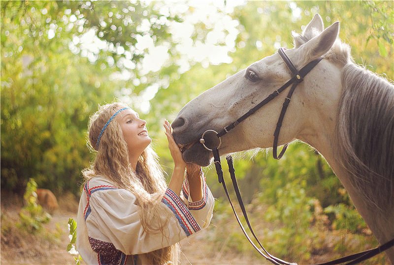 девушка, конь, осень, Nastya_Vasiliuk