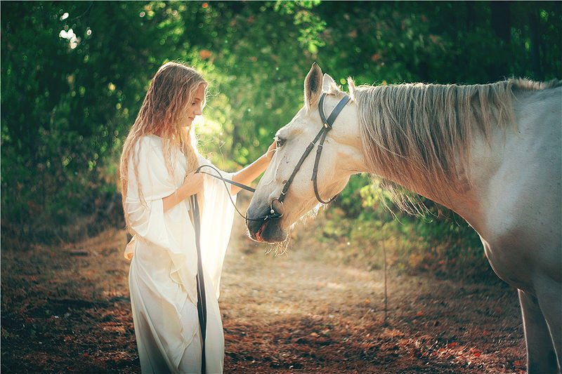 девушка, конь, осень, Nastya_Vasiliuk
