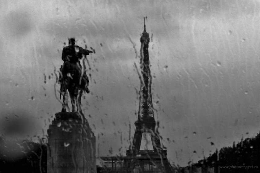 париж, эйфелева башня, памятник жоффре, стекло, дождь, слезам, не верит, Дмитрий Щегельский