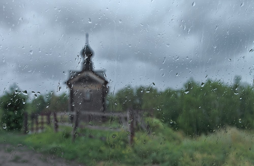 пейзаж, природа, дождь, часовня, церковь, вера, ненастье, Sokolova Tatiana