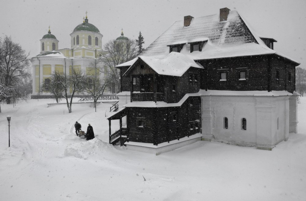 козлов артур, зима, снег, монастырь, изба, Kozlov Artur