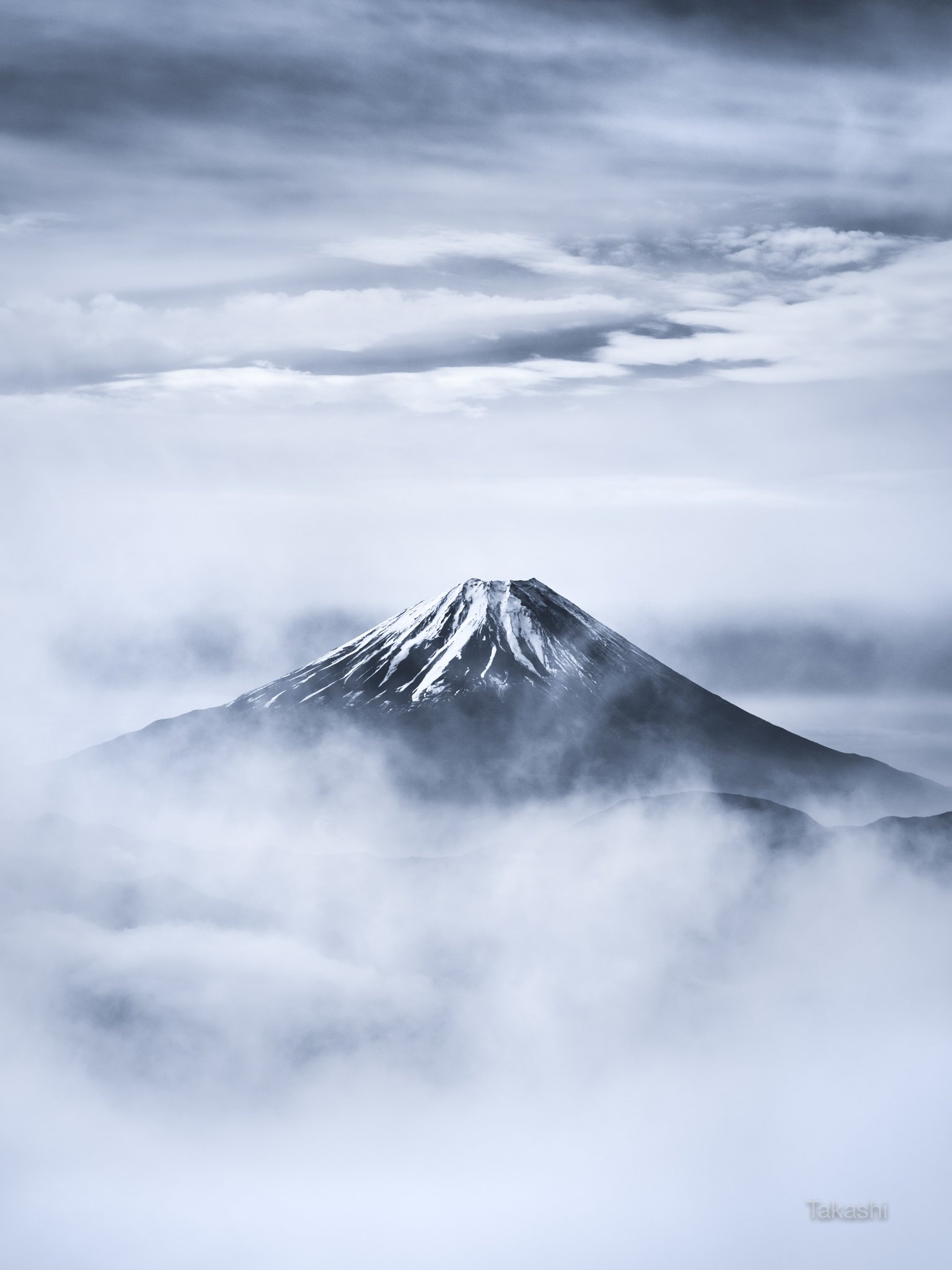 Fuji,mountain,clouds,snow,landscape,Japan,sky,amazing,beautiful,wonderful,blue,, Takashi