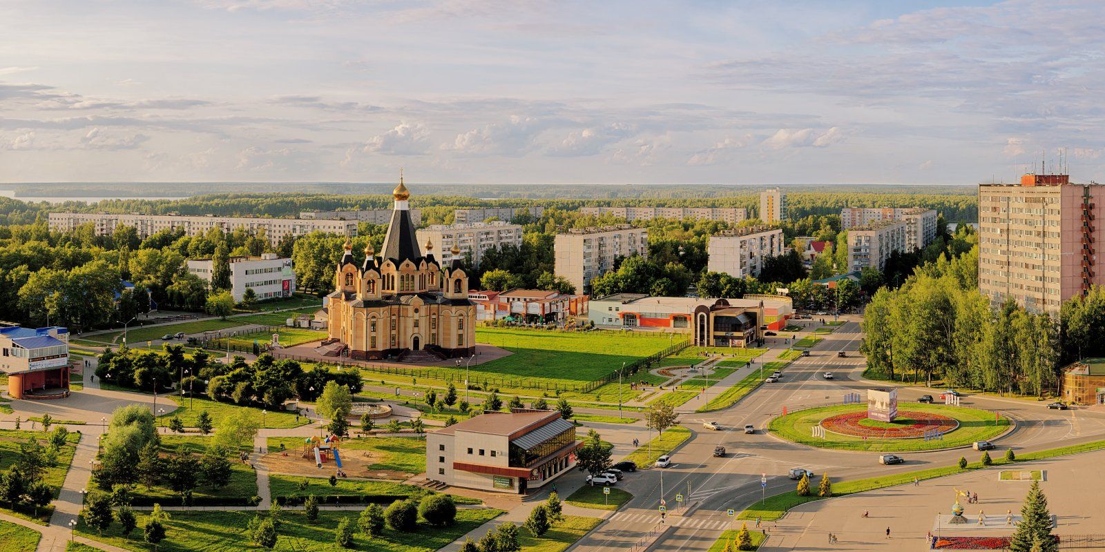 Десногорск, город, лето, панорама, вид, обзор, дороги, улицы, собор, храм, перспектива, Анатолий Тимофеев